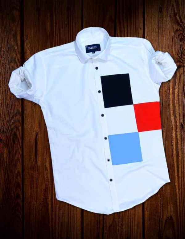 designer white men's shirt